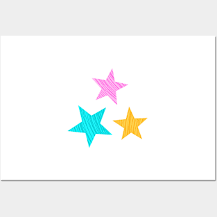 Set of three stars Posters and Art